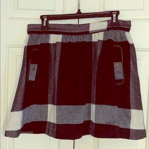 NWOT black plaid Free People mini skirt size 10